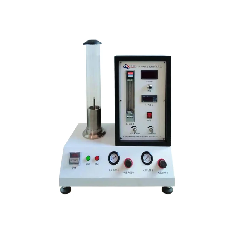 The Oxygen Index Apparatus measures the minimum oxygen concentration required for material combustion,Compliance: ISO4589-3:2017